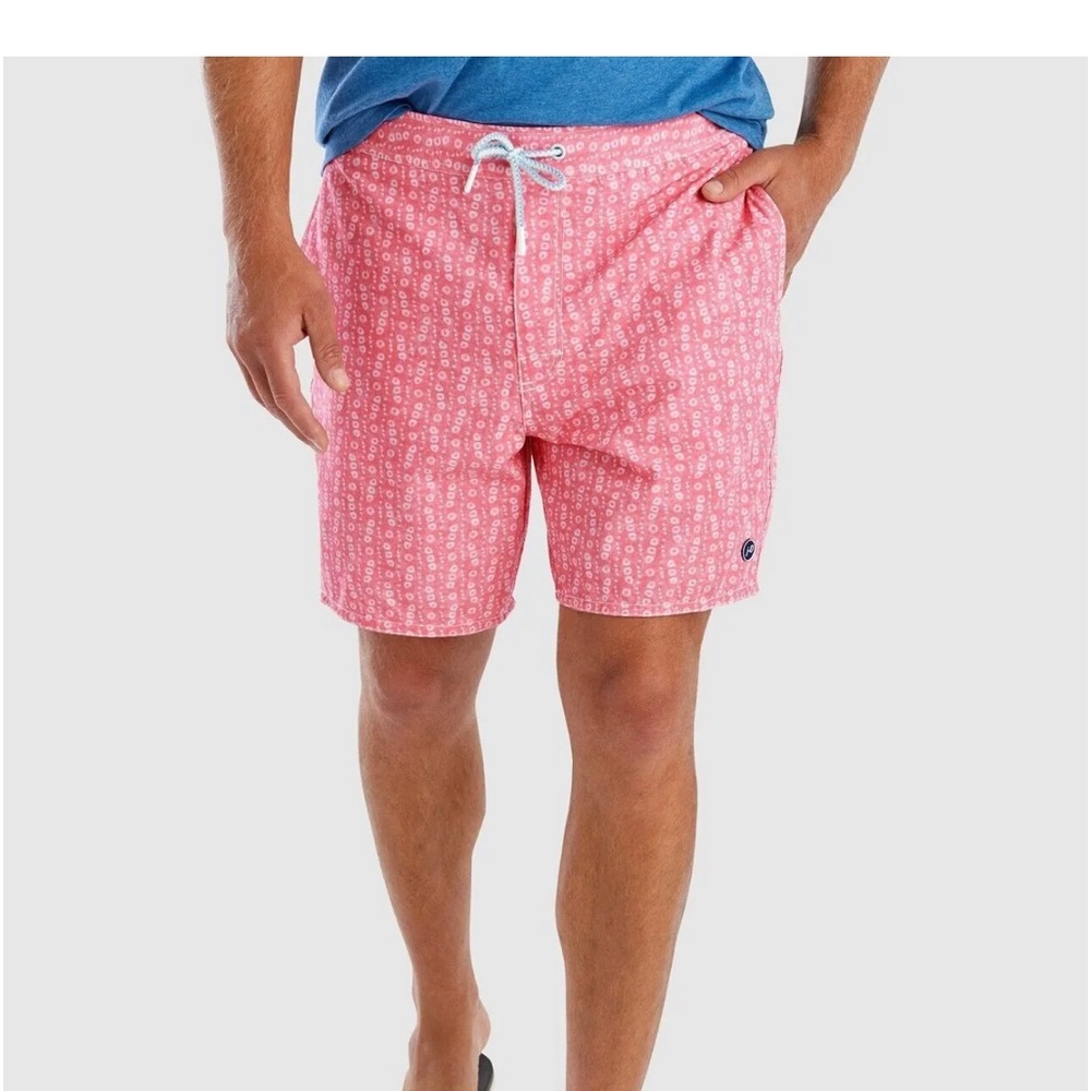 johnnie-O Elastic 7" Surf Shorts Azalea Size XL NWT